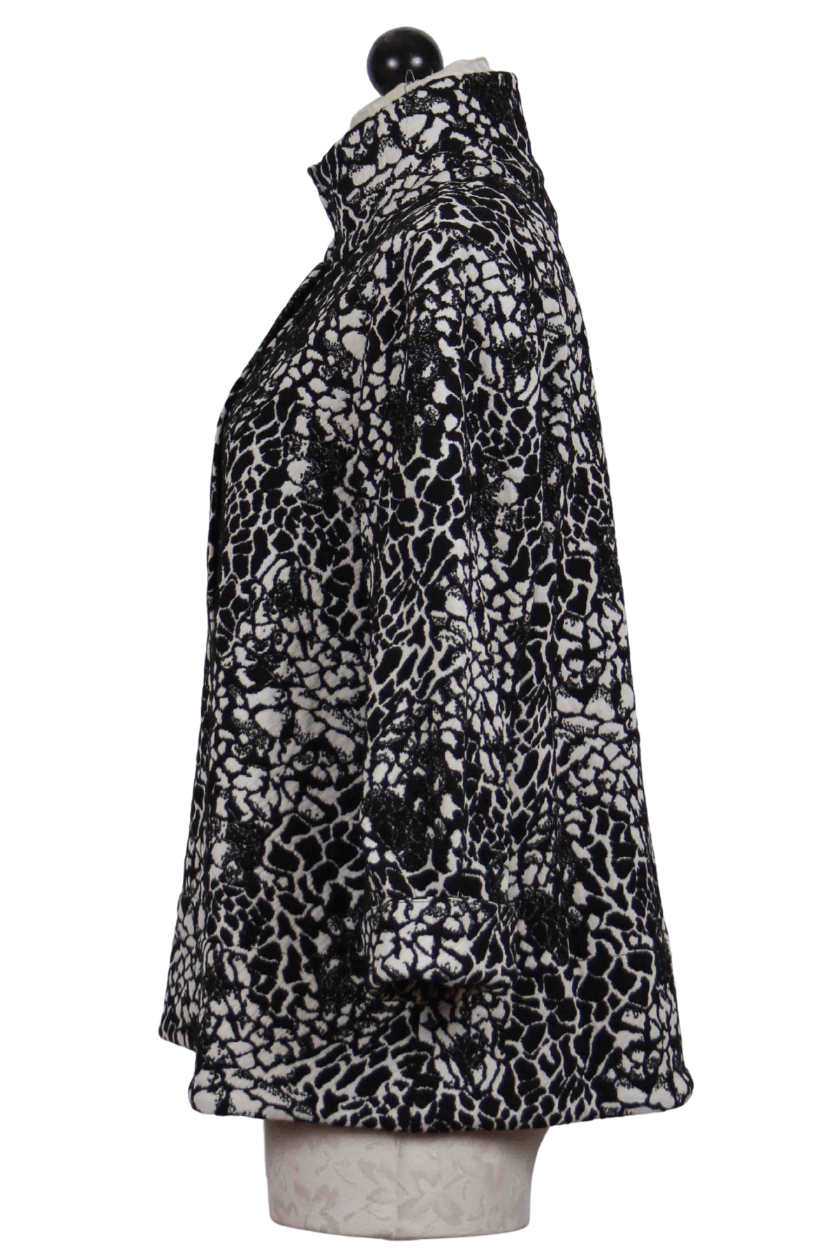 side view of Black and White Flora and Fauna Retro Jacket by Liv by Habitat