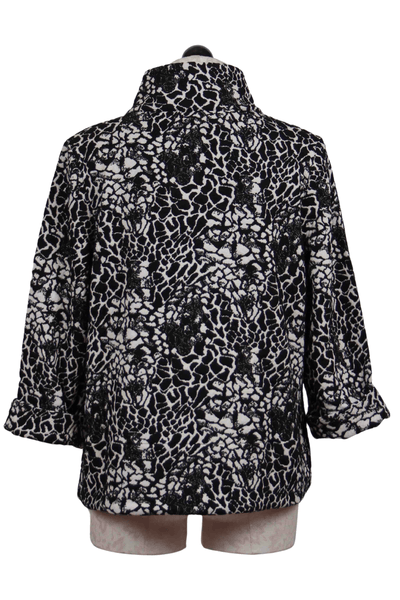 back view of Black and White Flora and Fauna Retro Jacket by Liv by Habitat
