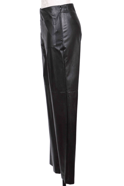 side view of Faux Leather Pants with Front Pockets by Fifteen Twenty