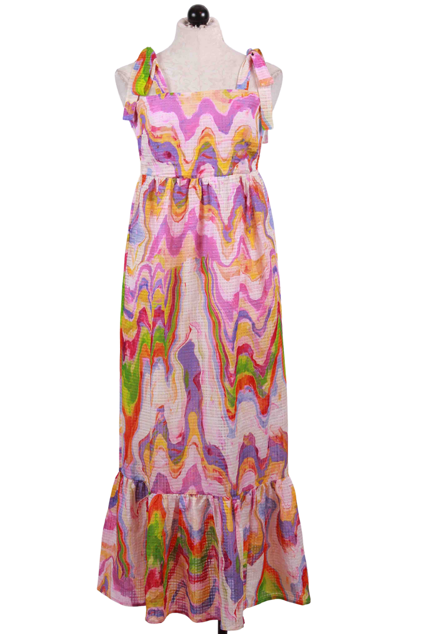 Pastel Marble Abby Midi Length Dress by Marie Oliver