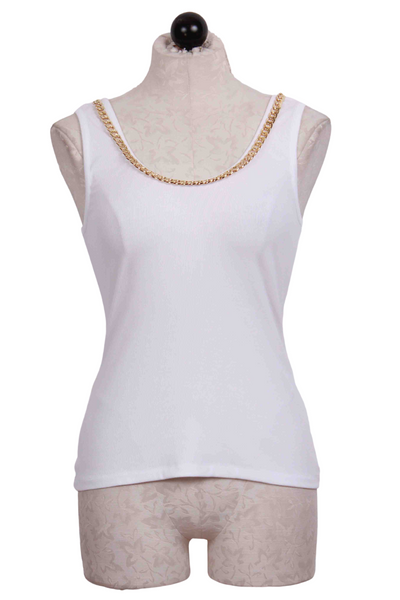 White Esther Chain Tank by Generation Love