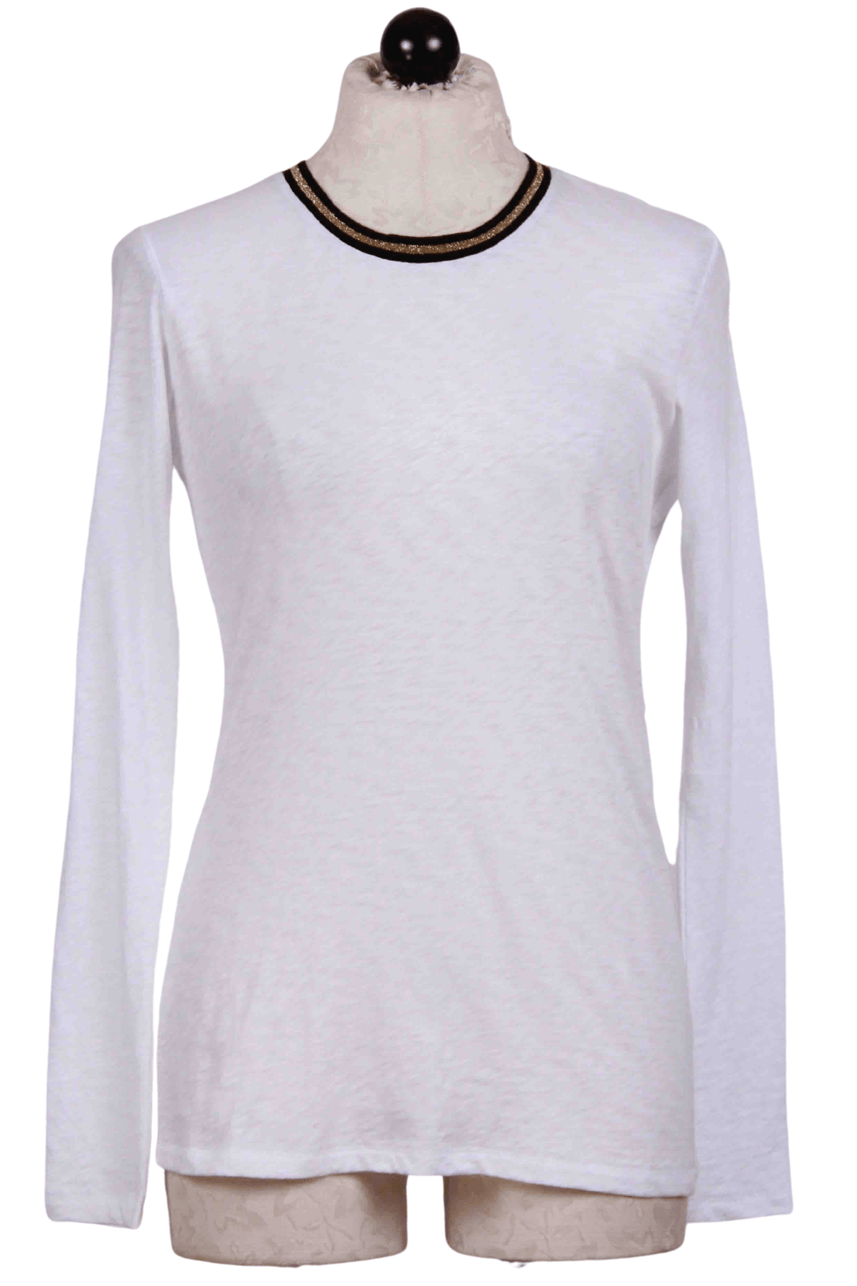 white Gold Tipped Ringer Tee by Goldie LeWinter