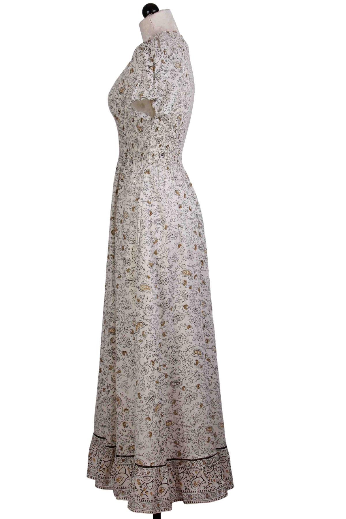 side view of Ornate Paisley Harmoni Ankle Dress by Cleobella