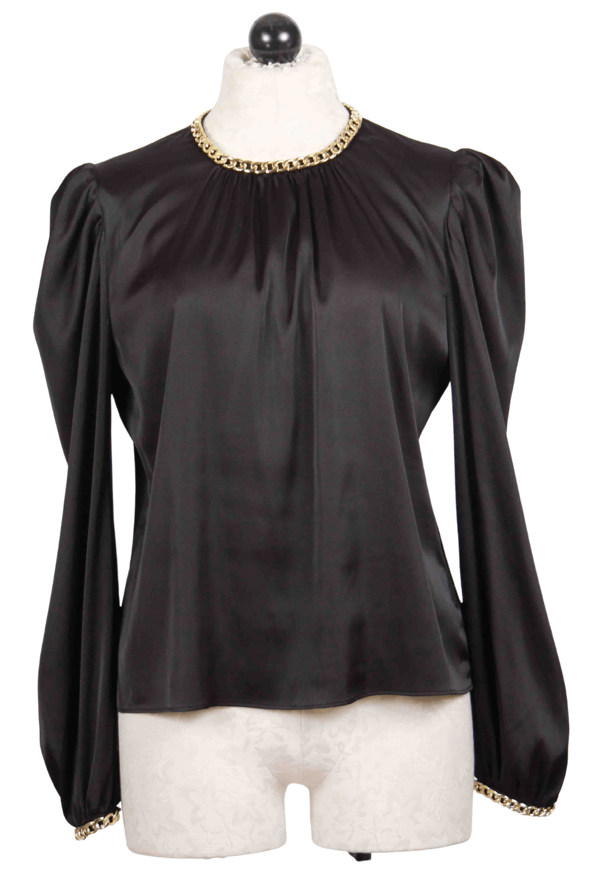 black Perry Chained Crew Neck and Cuff Blouse by Generation Love