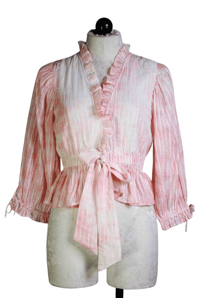 tie front Heidi Blouse by Cleobella in cloud