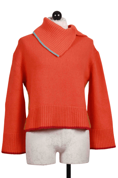 Cinnabar Roll Neck Pullover Sweater by Ivko