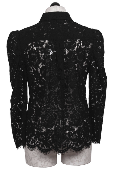 back view of Black Valencia Lace Blouse-Generation Love