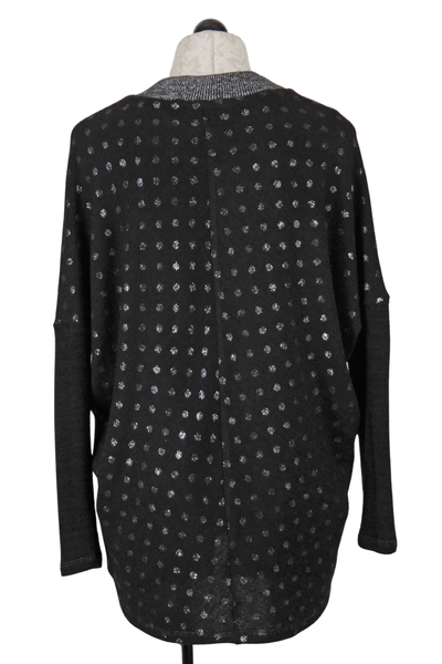back view of Polka Dot Metallic Knit Tunic By Frank Lyman