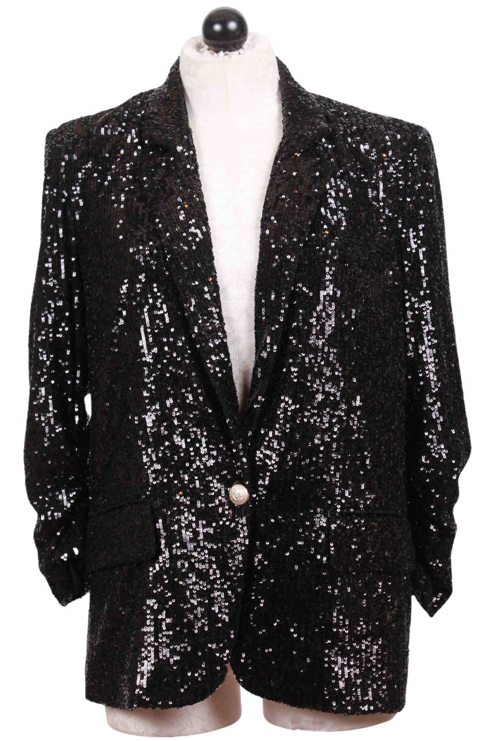 Black Avery Sequin Blazer by Generation Love 