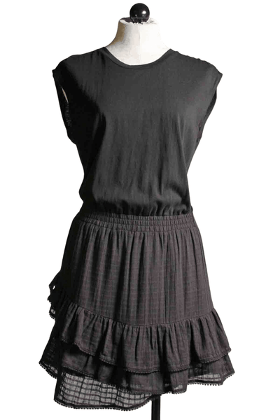 Black Sleeveless Meina tiered ruffle bottom dress by Heartloom