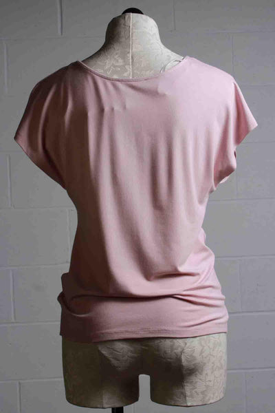 back view of Blush Twist Front Top by Frank Lyman