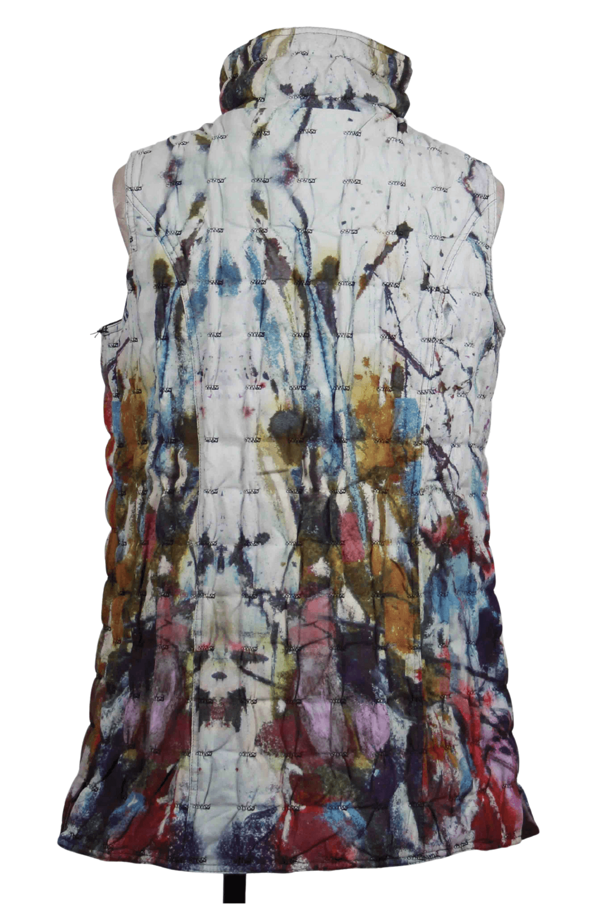 back view of Reversible Zip Front Artist Print Vest by UBU