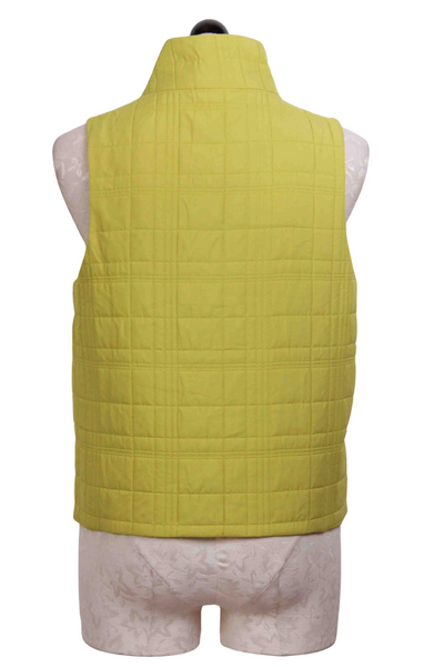 back view of Cactus colored Zip Front Quilt Modern Vest by Liv by Habitat