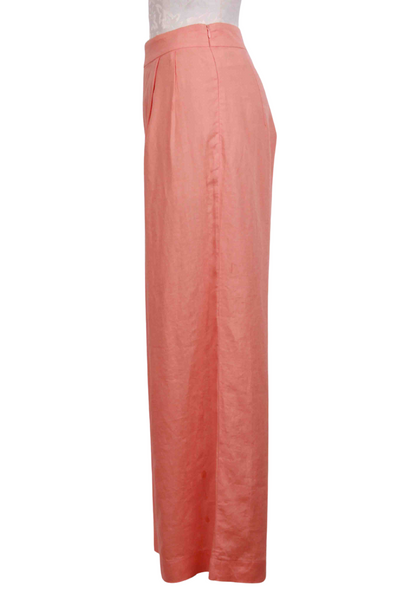 side view of Peach Wide Leg Linen Pant by Ivko