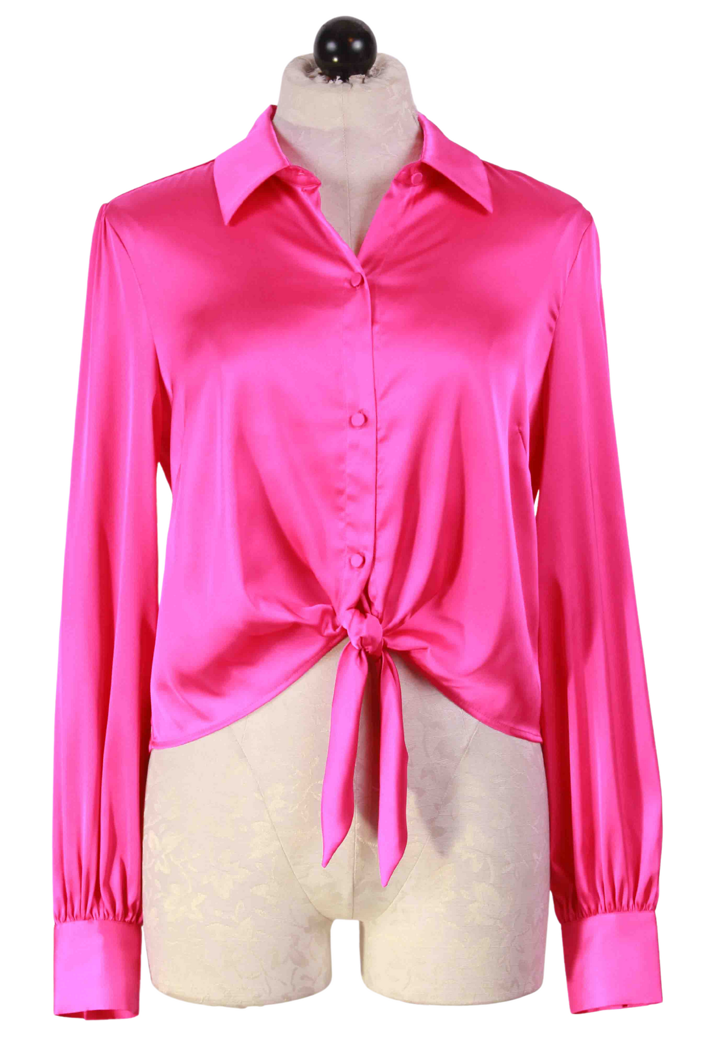 Hot Pink Emory Tie Front Blouse by Generation Love