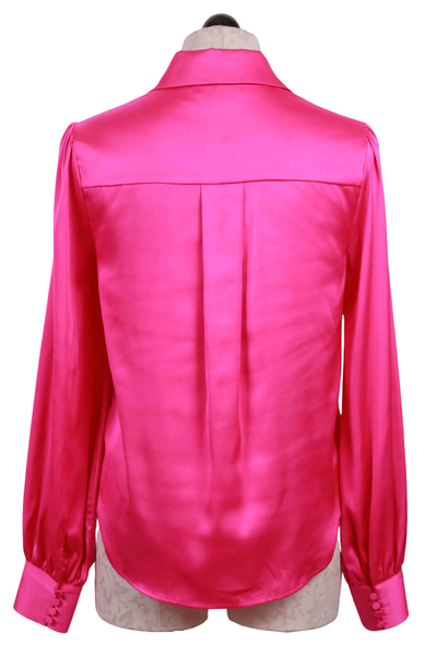 back view of Hot Pink Emory Tie Front Blouse by Generation Love