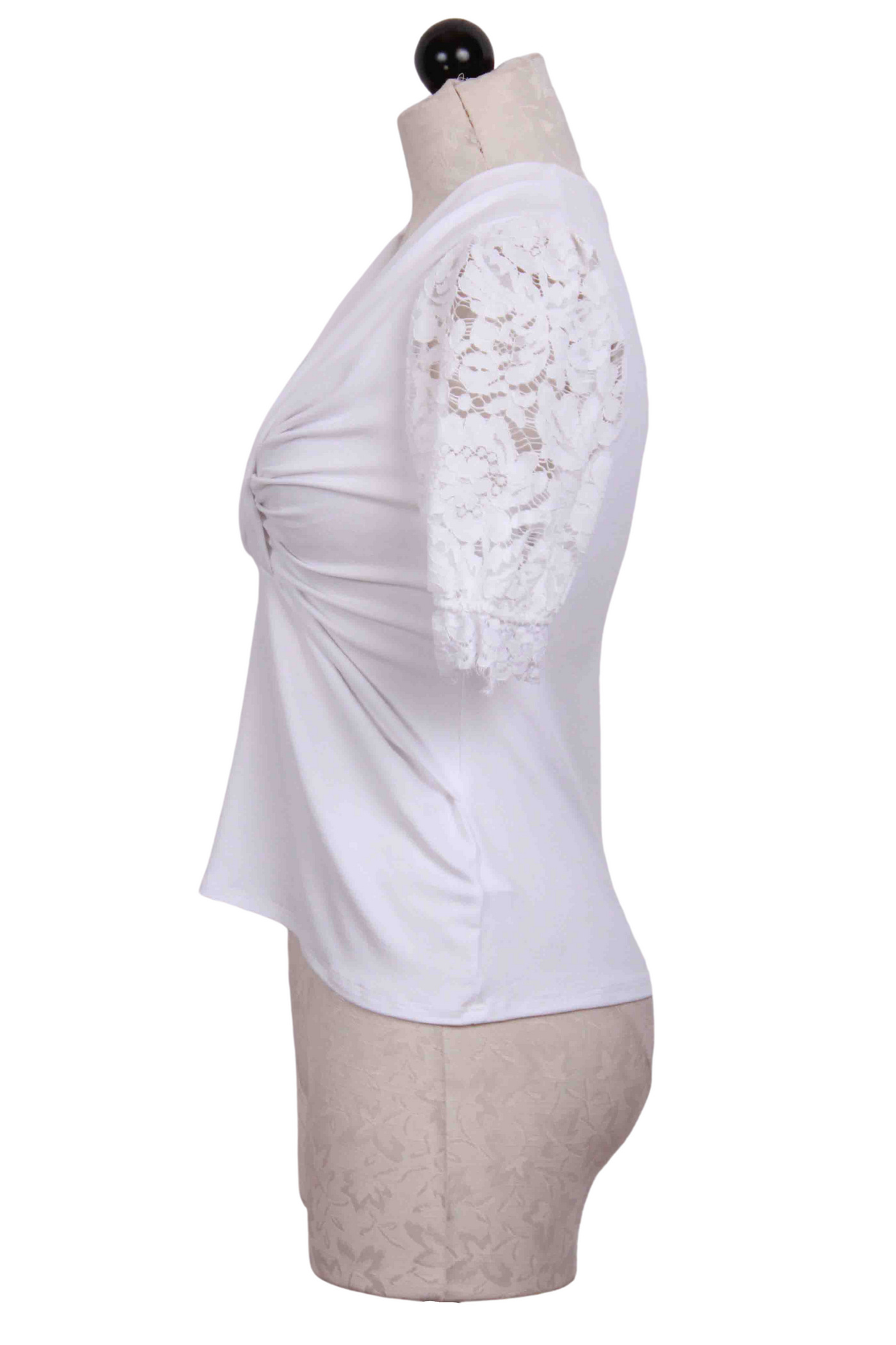 side view of Bree Lace Combo Top by Generation Love