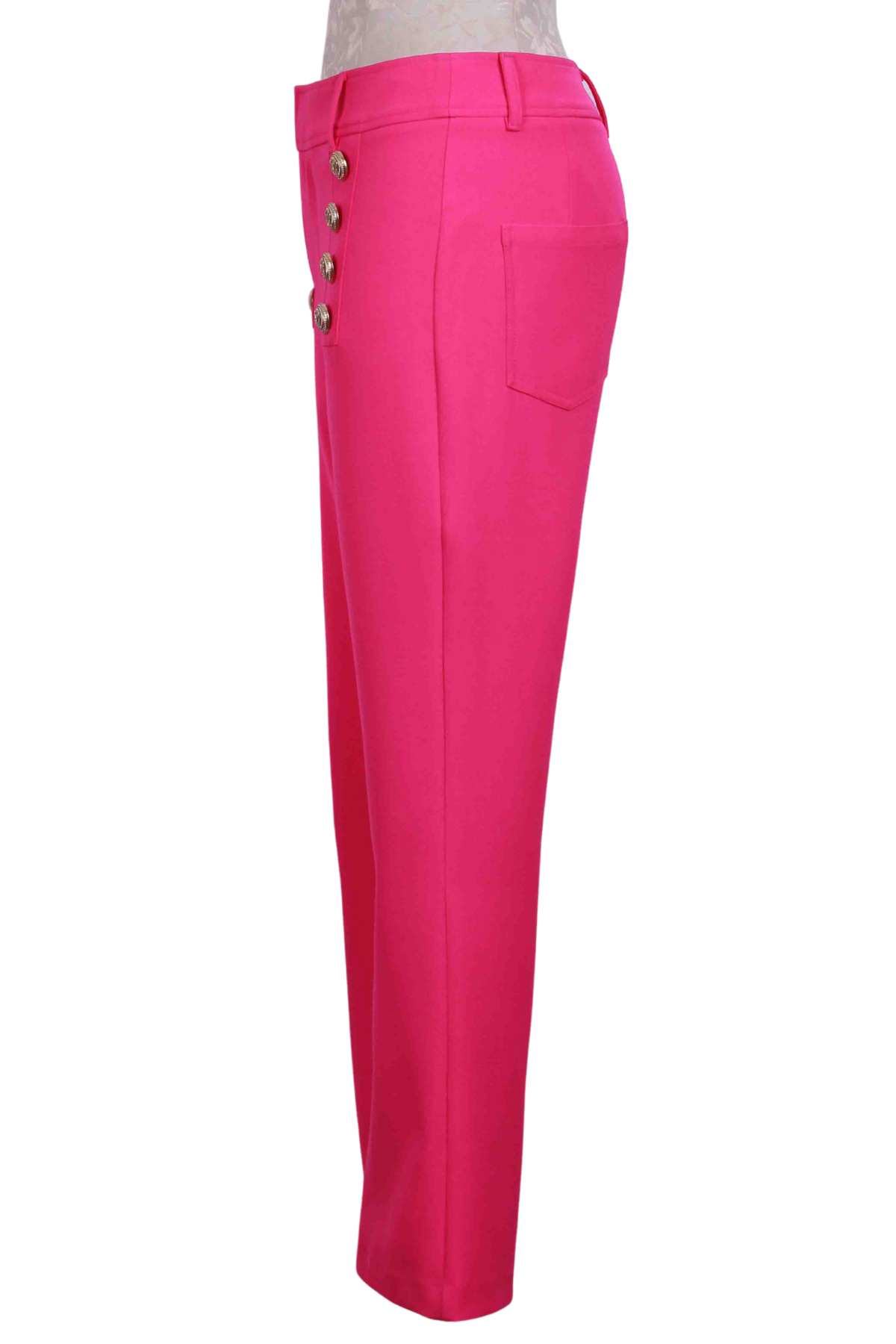 side view of Magenta Amirah Crepe Pants by Generation Love