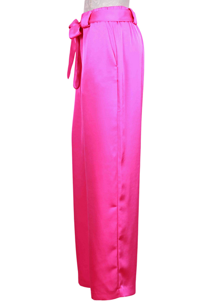 side view of Hot Pink Maria Satin Pant by Generation Love
