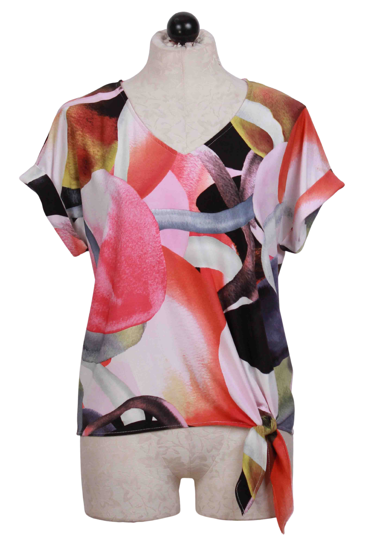 Circle Print Tie Front Top by Frank Lyman
