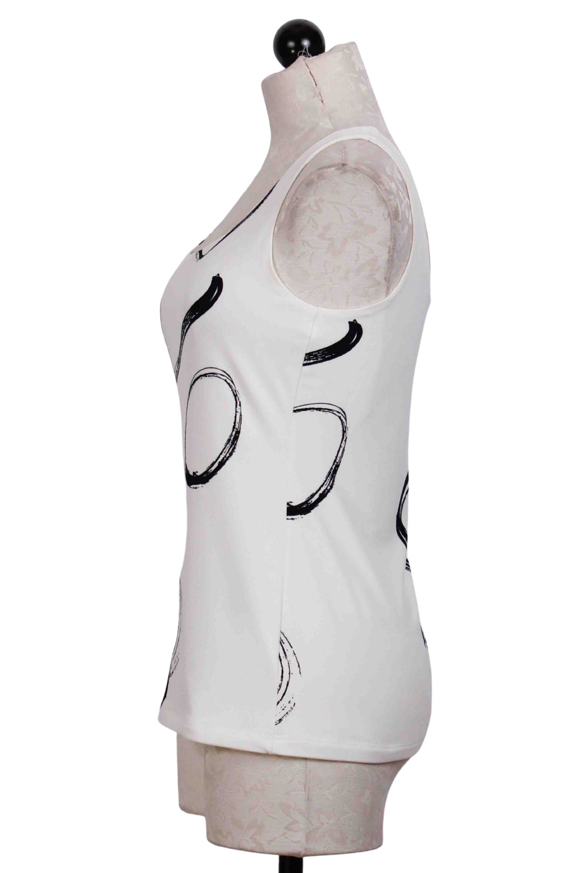 side view of Swirl Print Tank by Frank Lyman