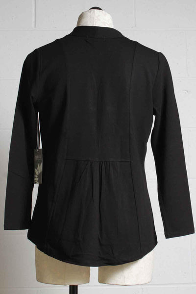 back view of Shirred Back Open Front Jacket by Habitat