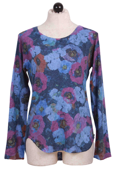 Long Sleeve Purple and Blue Mix Floral Top by Nally and Millie