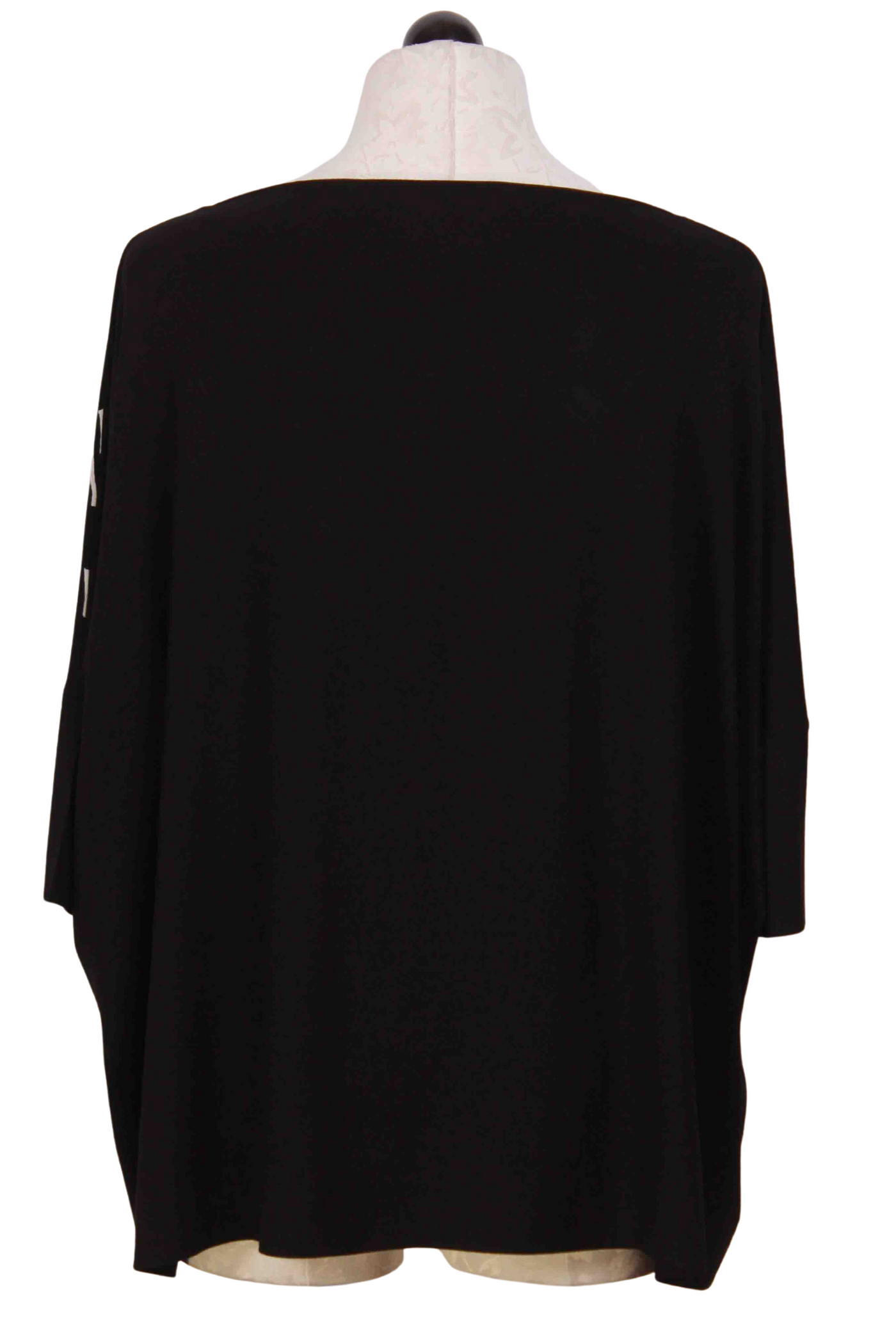 back view of black and white Boxy Match Stick Print Top by Ozai N Ku