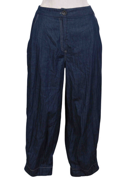 Crinkle Cropped Denim Pant by Ozai N Ku