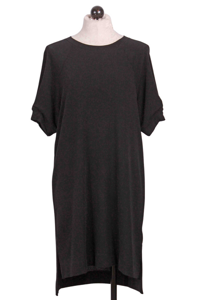 Black Pleated Short Sleeve Dress by Nally and Millie 