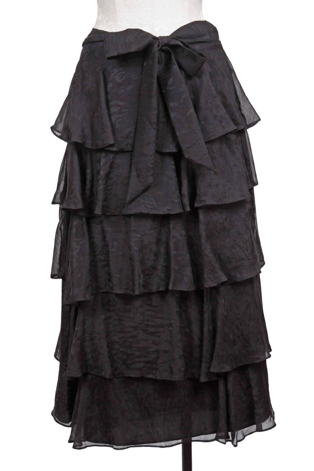 black Ruffled Tiered Adler Skirt by Marie Oliver