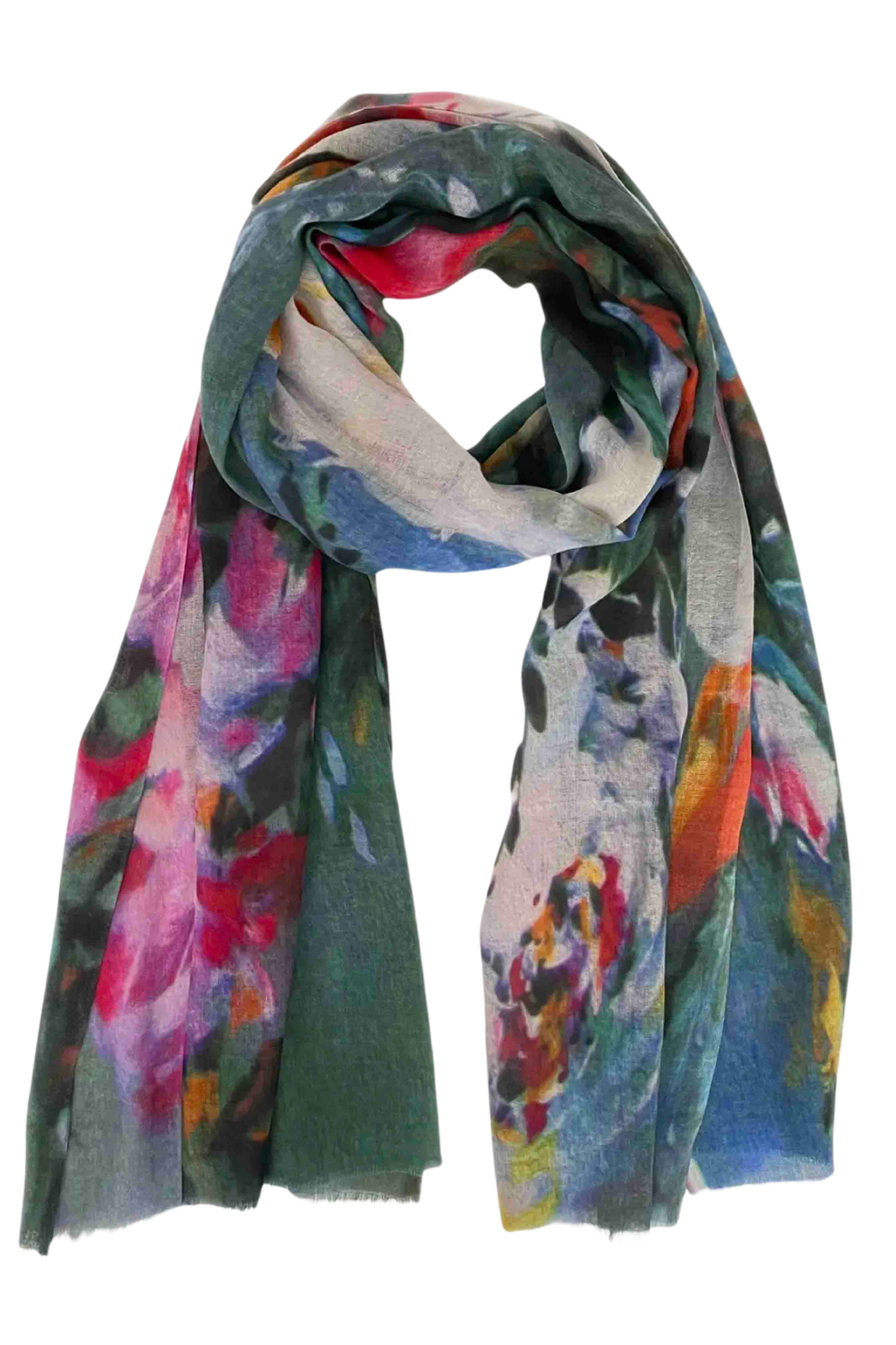 Green floral Annabelle Scarf by Chinar