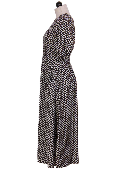 side view of Black and White Polka Dot Hopelessly Devoted Dress by Traffic People