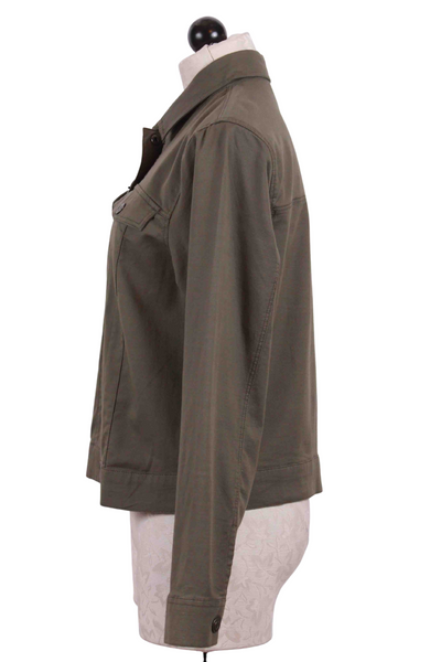 side view of Khaki Colored Denim Jacket by Apricot 
