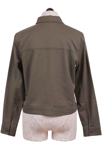 back view of Khaki Colored Denim Jacket by Apricot 