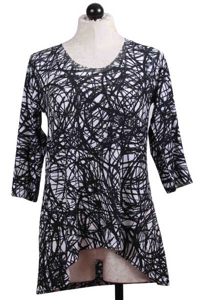 black and white Circle Print Top by Nally and Millie