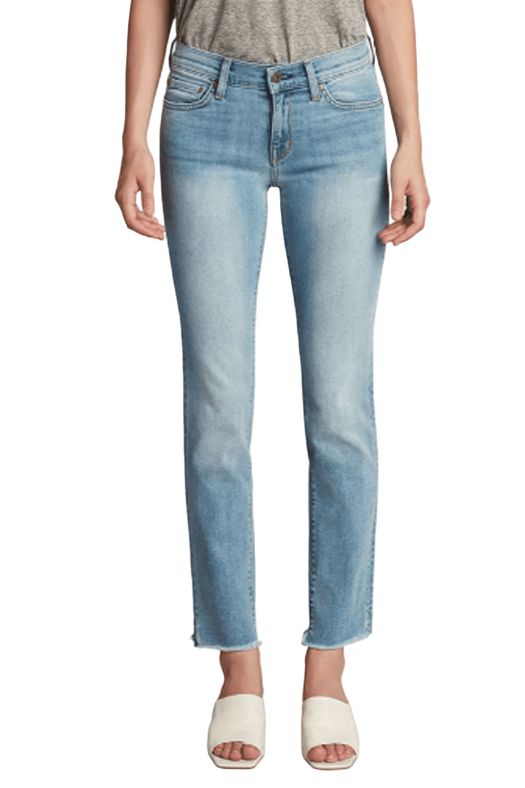 Ultra Straight Leg Jean in the Clean Light long Weekend Wash