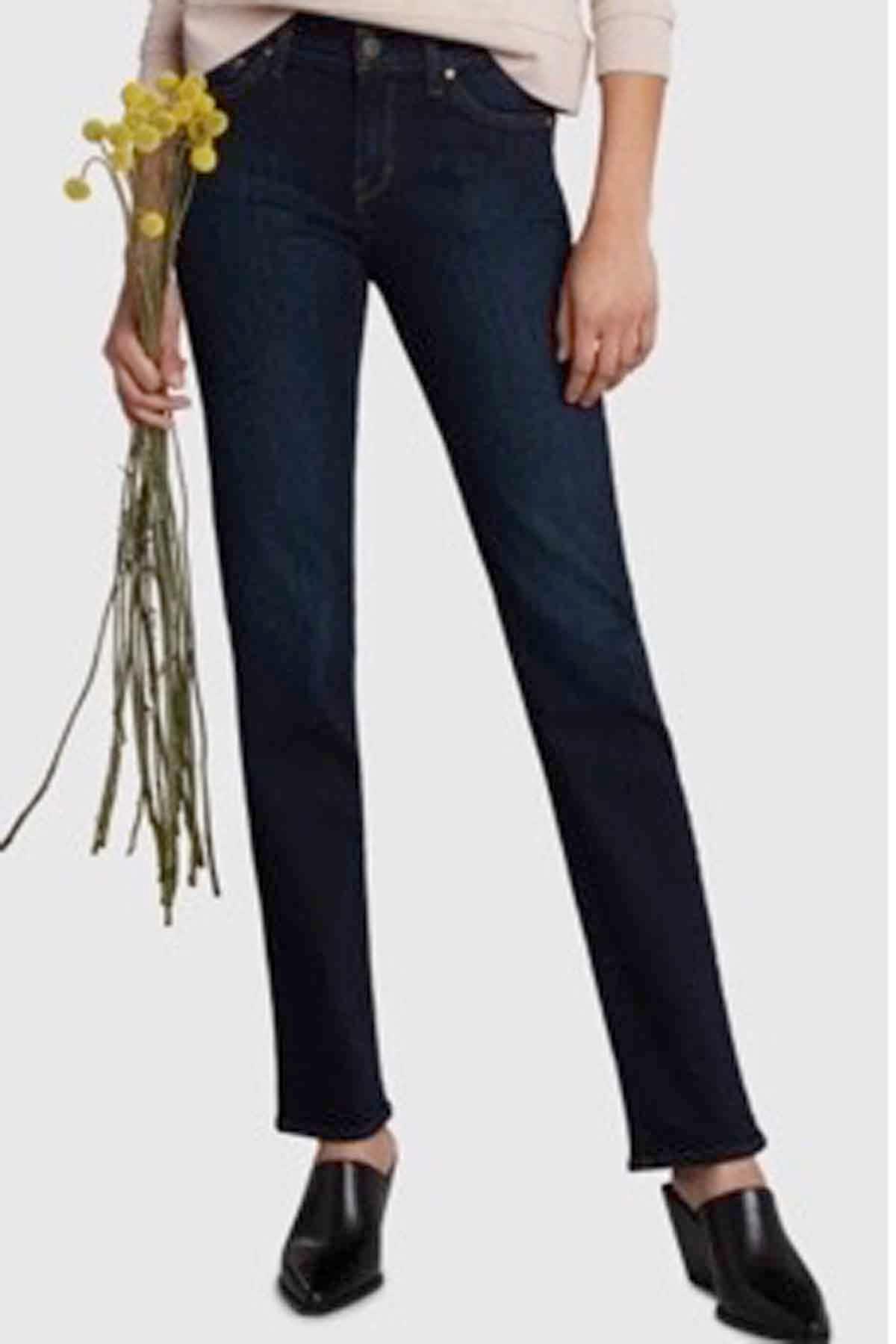 Ultra Mid Rise Straight Jean by Principle Denim in All Night Long Wash