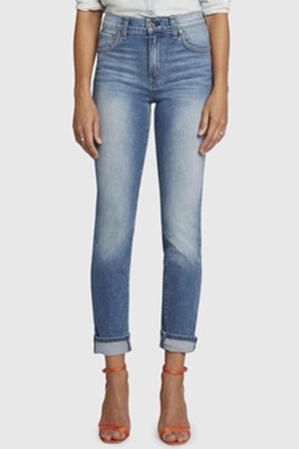 Mamma Mia High Rise Straight Leg Jean in the Now or Never light Wash by Principle Denim