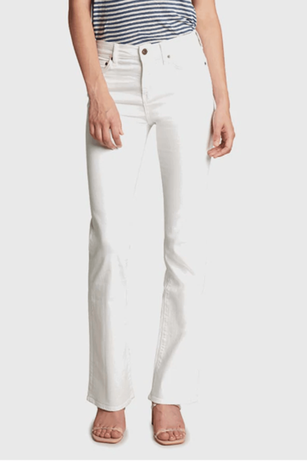 Hi-Rise Boot Style Jean in White by Principle Denim