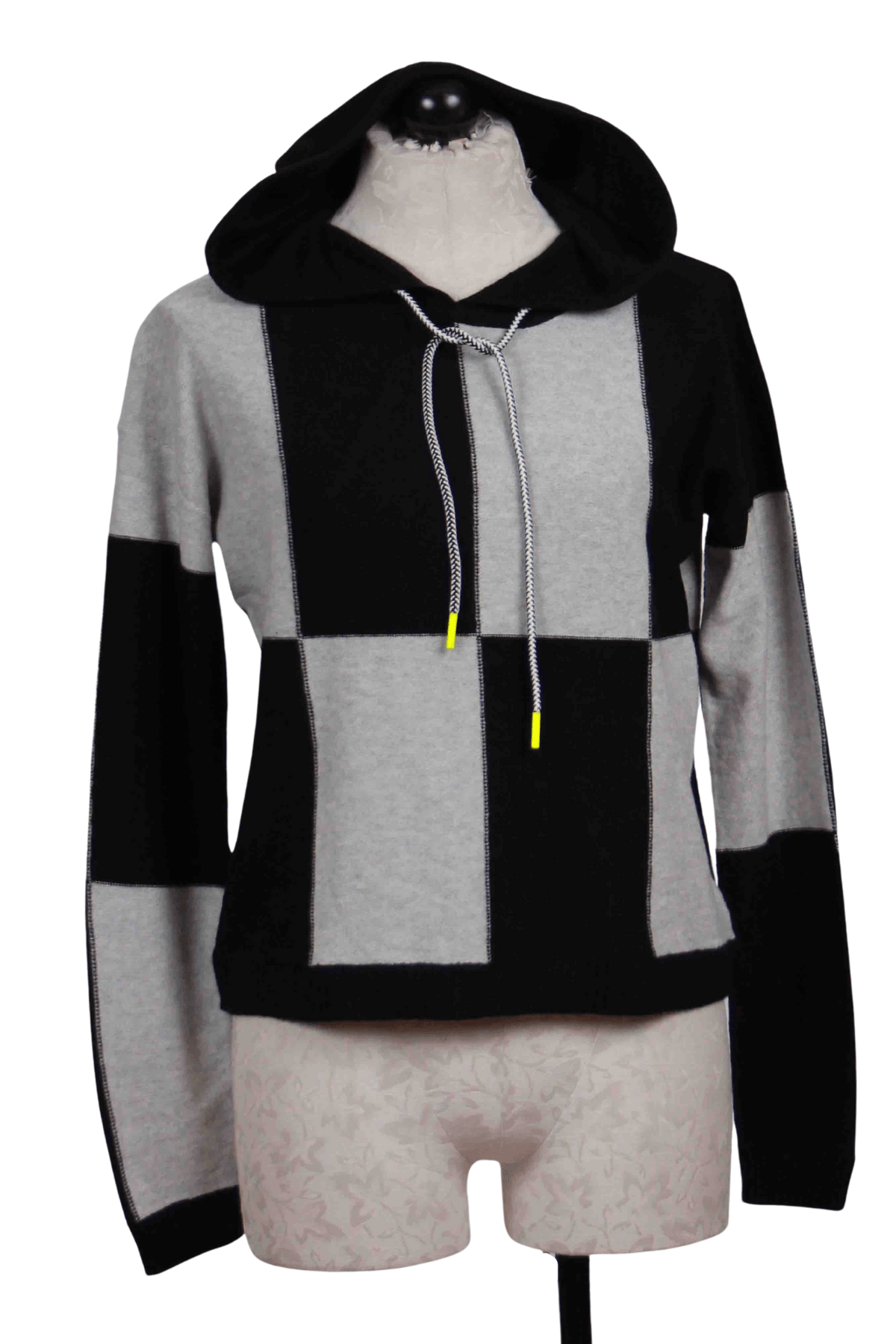 Black and Silver Checked Out Hoodie by Lisa Todd