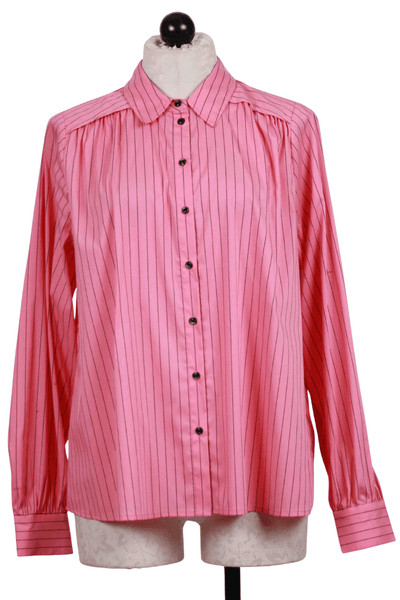 Flamingo Plume Woven Terna Striped Blouse by Part Two