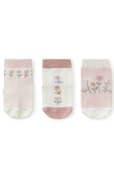 box of three pairs of Baby Socks with Flowers by Elegant Baby