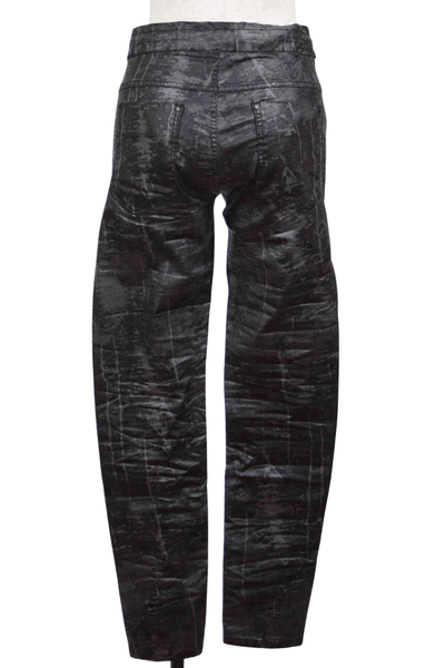 back view of Ink Drawstring Waist Jeans by Alembika