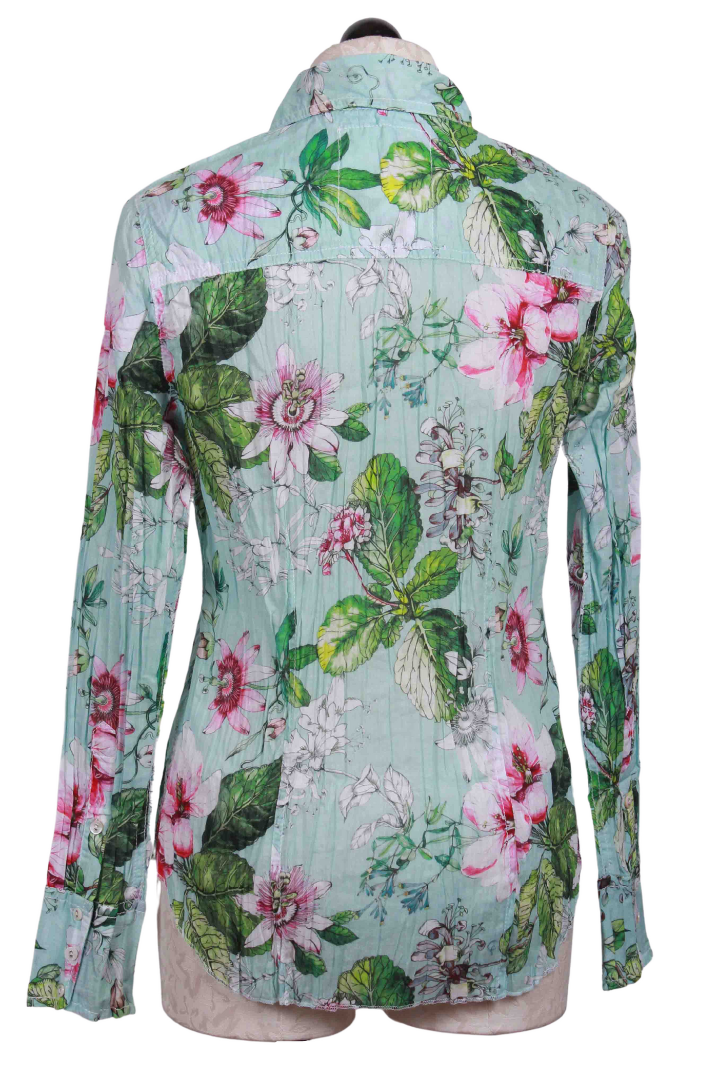 back view of Floral Crinkle Voile Manzanillo Blouse by Cino