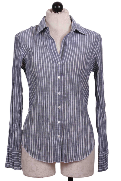 Indigo Capri Stripe Blouse by Cino