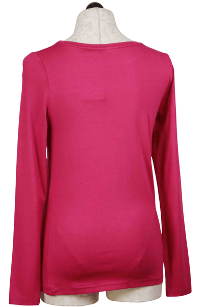 back view of Magenta Basic Boat Neck T Shirt by Ivko
