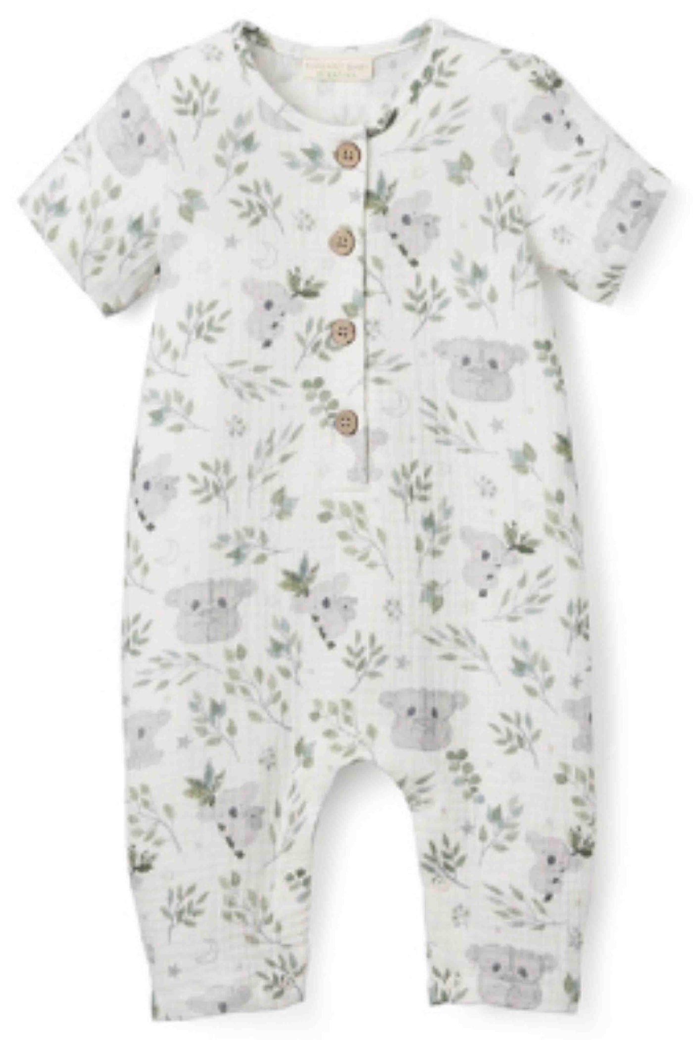 Koala Print Short Sleeve Jumpsuit by Elegant Baby 