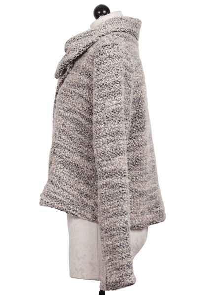 Side view of Smoke colored Short Boucle Jacket by Alembika
