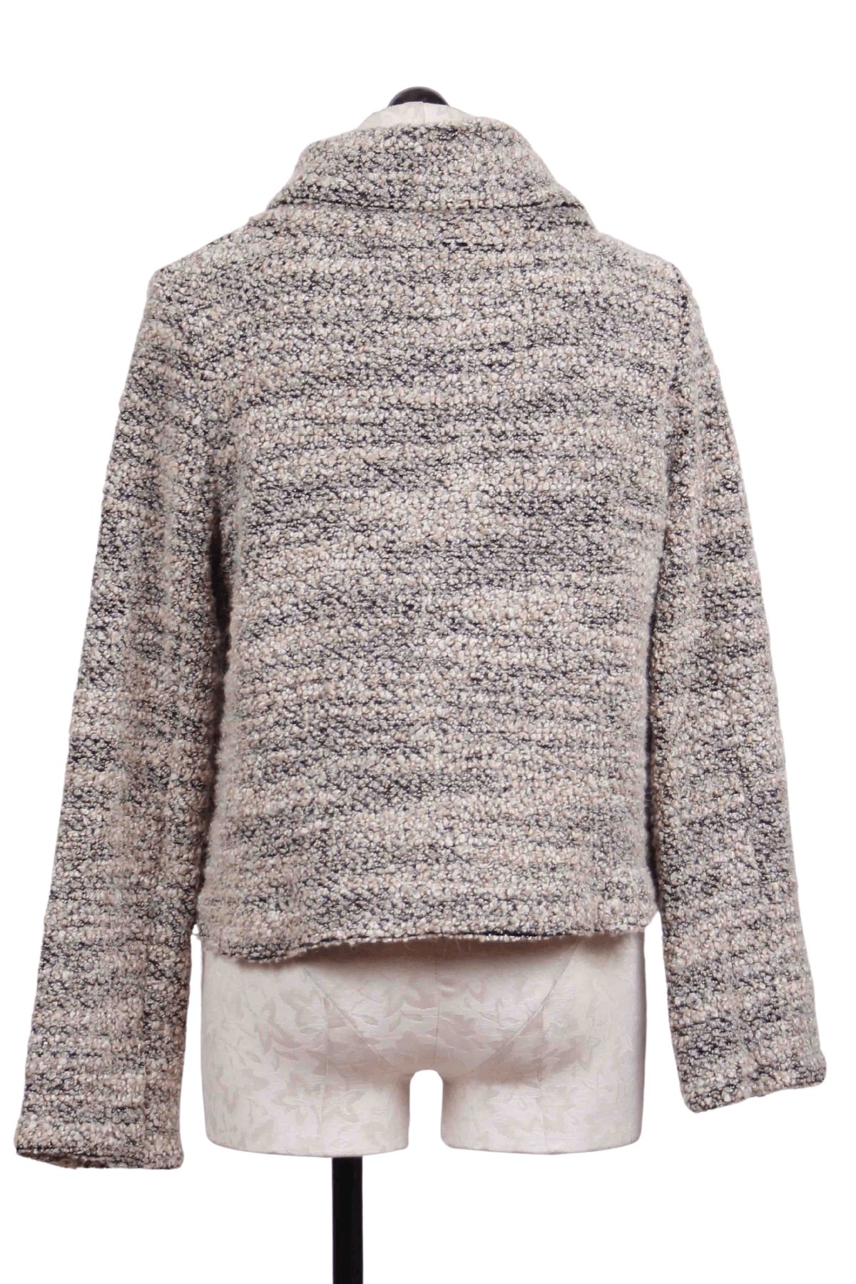 back view of Smoke colored Short Boucle Jacket by Alembika